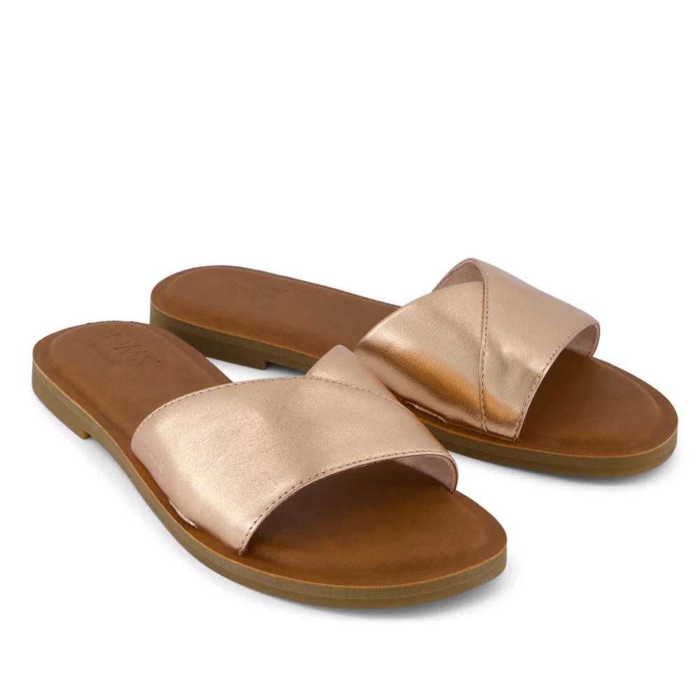 TOMS Shea Slide Sandal - Rose Gold Metallic - 6.5